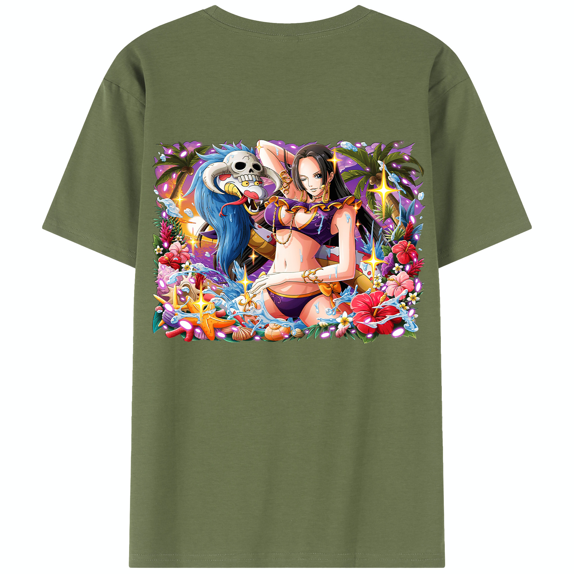 ワンピース ボア・ハンコック ONE PIECE Boa·Hancock 綿100％半袖Tシャツ（背面プリント）